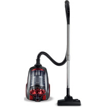 KENWOOD Vacuum Cleaner 2200W Multi Cyclonic Bagless Canister Vacuum Cleaner 3.5L with 5m Cable, VBP80.000RG Grey/Red