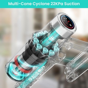Belife BVC11 Cordless Vacuum Cleaner, Wireless Vacuum Cleaner for Home Floor Care, Household Vacuum Cleaners for Pet Hair with Touch Display, 22Kpa Powerful Suction, Up to 40mins Runtime