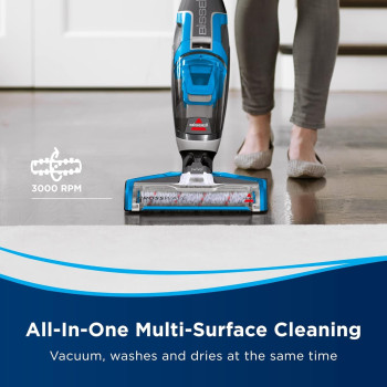 Bissell, Crosswave Multi-Surface 3 In 1 Vacuum Cleaner (1713) Wet And Dry Vacuum With 2 Tank Technology And Unique Microfiber+Nylon Brush Roll, 3000Rpm
