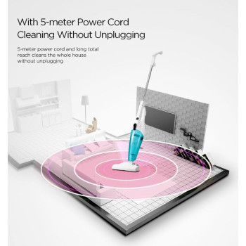 Midea 2in1 Light Weight Corded Upright Vacuum Cleaner, 600W Powerful with 0.8L Transparent Dust Container, Best for Home, SC861