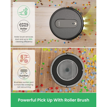 Vactidy Nimble T6 Robot Vacuum Cleaner, 2000Pa Strong Suction, Alexa/App Remote Control Robot hoover, Quiet Super Thin, for Pet Hair Hard Floor Cleaner Carpet