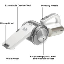 Black & Decker 14.4V Cordless Handheld Pivot Vacuum Cleaner With 1.5Ah Li-Ion Battery, 440ml Bowl Capacity And Triple Filteration 200 Rotation PV1420L-B5