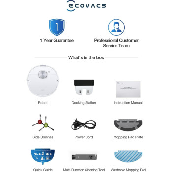 ECOVACS Robot Vacuum Cleaner and Mop DEEBOT N10, Powerful 4300Pa Suction, Up to 300 Minutes Runtime, Multi-Floor Mapping (1 Year Warranty by ECOVACS)
