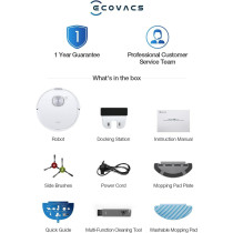 ECOVACS Robot Vacuum Cleaner and Mop DEEBOT N10, Powerful 4300Pa Suction, Up to 300 Minutes Runtime, Multi-Floor Mapping (1 Year Warranty by ECOVACS)