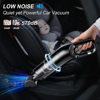 Yoawllty Handheld Vacuum Cleaner, 120W High-Power Vacuum Cleaner, Wet and Dry, Suitable for Home, Car, Office, with Three Filters and Three Different Nozzle