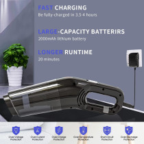 Yoawllty Handheld Vacuum Cleaner, 120W High-Power Vacuum Cleaner, Wet and Dry, Suitable for Home, Car, Office, with Three Filters and Three Different Nozzle
