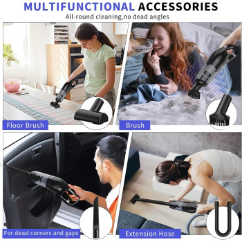 Yoawllty Handheld Vacuum Cleaner, 120W High-Power Vacuum Cleaner, Wet and Dry, Suitable for Home, Car, Office, with Three Filters and Three Different Nozzle