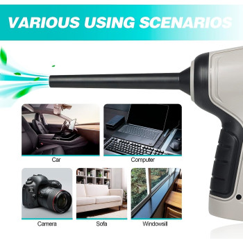 Padom Keyboard Cleaner for office, Car Vacuum Portable, Hand Vacuum Cordless Rechargeable, 3-in-1 Mini Vacuum Cleaner Wireless 35000 RPM Air Duster Blower Electric Computer Cleaner (GRAY)