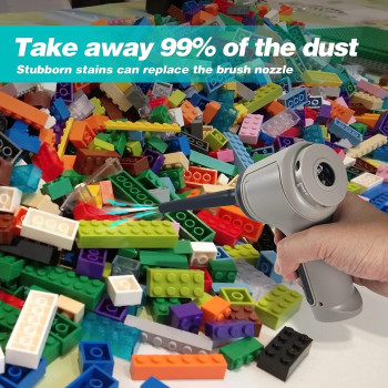 Padom Keyboard Cleaner for office, Car Vacuum Portable, Hand Vacuum Cordless Rechargeable, 3-in-1 Mini Vacuum Cleaner Wireless 35000 RPM Air Duster Blower Electric Computer Cleaner (GRAY)