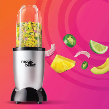 Magic Bullet, 4 Piece Accessories, Multi-Function High-Speed Blender, Silver - MB1002