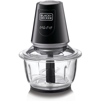 Black & Decker 1.2L Food Chopper With Mincer Grinder Function, Glass Bowl And Quad Blade 400W Black - GC400-B5 