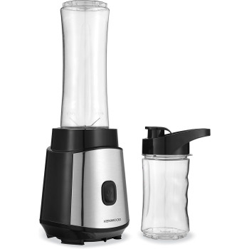 KENWOOD Personal Blender 350W Smoothie Maker With and Tritan Smoothie2Go Bottle and Lid, Ice Crush Function BLM05.A0BK Silver/Black