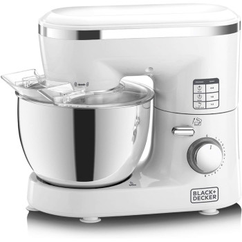 Black & Decker 4L Stainless Steel Kitchen Dough Mixer, 1000W, SM1000-B5, White