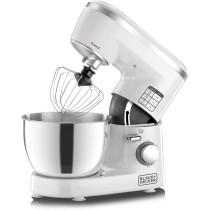 Black & Decker 4L Stainless Steel Kitchen Dough Mixer, 1000W, SM1000-B5, White