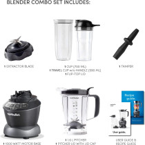 NutriBullet Full Size Blender + Combo, 1000W, 1.6L, NBC-10B Dark Grey