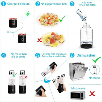 Portable Blender, PopBabies Mini Blender for Shakes and Smoothies, Small Blender Smoothie Maker for Travel, Personal Blender for Baby Food Black