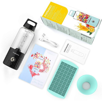 Portable Blender, PopBabies Mini Blender for Shakes and Smoothies, Small Blender Smoothie Maker for Travel, Personal Blender for Baby Food Black