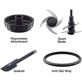 KENWOOD Chopper 500W Electric Food Chopper with 500ml Bowl, Dual Speed, Stainless Steel Quad Blade, Multi Mayo Mayonnaise Attachment, Spatula, Ice Crush Function CHP61.100WH White