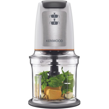 KENWOOD Chopper 500W Electric Food Chopper with 500ml Bowl, Dual Speed, Stainless Steel Quad Blade, Multi Mayo Mayonnaise Attachment, Spatula, Ice Crush Function CHP61.100WH White