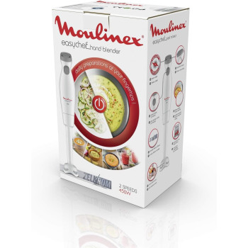 MOULINEX Easy Chef Hand Stick Blender - DD45A127 - 450W, Plastic Foot, 2 Speeds, 1 year warranty