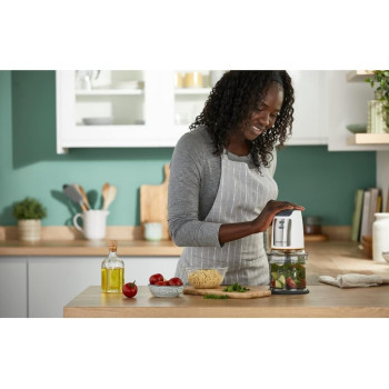 Kenwood Chopper 500W Electric Food Chopper With 2 X 500Ml Bowl, Dual Speed, Stainless Steel Quad Blade, Multi Mayo Mayonnaise Attachment, Spatula, Ice CrUSh Function Chp61.200Wh White