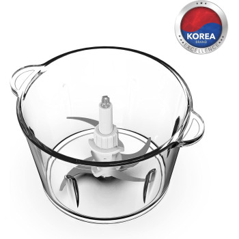 Daewoo 500W 1.8L Food Chopper with Glass Bowl, Quad Blade, Mincer & Grinder Function Korean Technology DFC2052 White - 2 Years Warranty