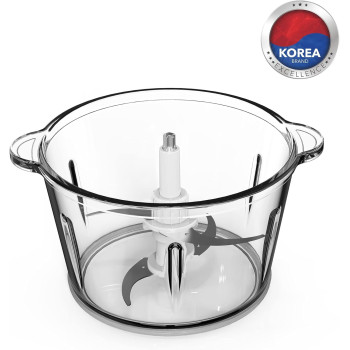 Daewoo 500W 1.8L Food Chopper with Glass Bowl, Quad Blade, Mincer & Grinder Function Korean Technology DFC2052 White - 2 Years Warranty