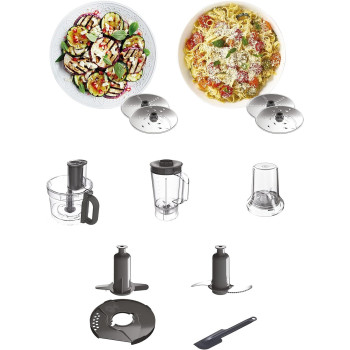 Kenwood Food Processor 1000W Multi-Functional With 3L Bowl, 2 Stainless Steel Disks, Blender, Grinder Mill, Whisk, Dough Maker FDP65.400WH White