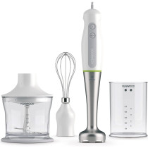KENWOOD Hand Blender 600W with 500ml Chopper, 500ml Beaker, Whisk, Stainless Steel Wand, Triblade Technology HDP109WG White