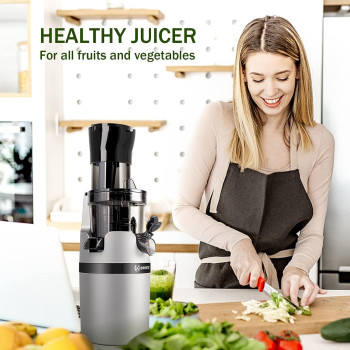 Keenray Juicer Machine, Masticating Slow Juicer for Whole Fruits and Vegetables, Cold Press Juicer with Wide Mouth 80MM