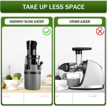 Keenray Juicer Machine, Masticating Slow Juicer for Whole Fruits and Vegetables, Cold Press Juicer with Wide Mouth 80MM