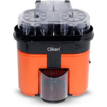 Clikon 2 in 1 Citrus Juicer with Dual Squeezer Technology, One Touch Operation, Built-in Citrus Slicer, 90 Watts, 2 Years Warranty, Orange and Black - CK2258