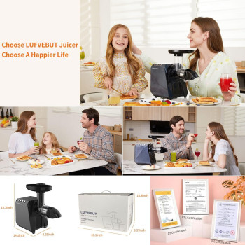 Juicer Machine, Cold Press Juicer Extractor with Overheating Protection, Masticating Slow Juicer for Fruits and Vegetables, Easy to Assemble and Clean Juicer, BPA Free