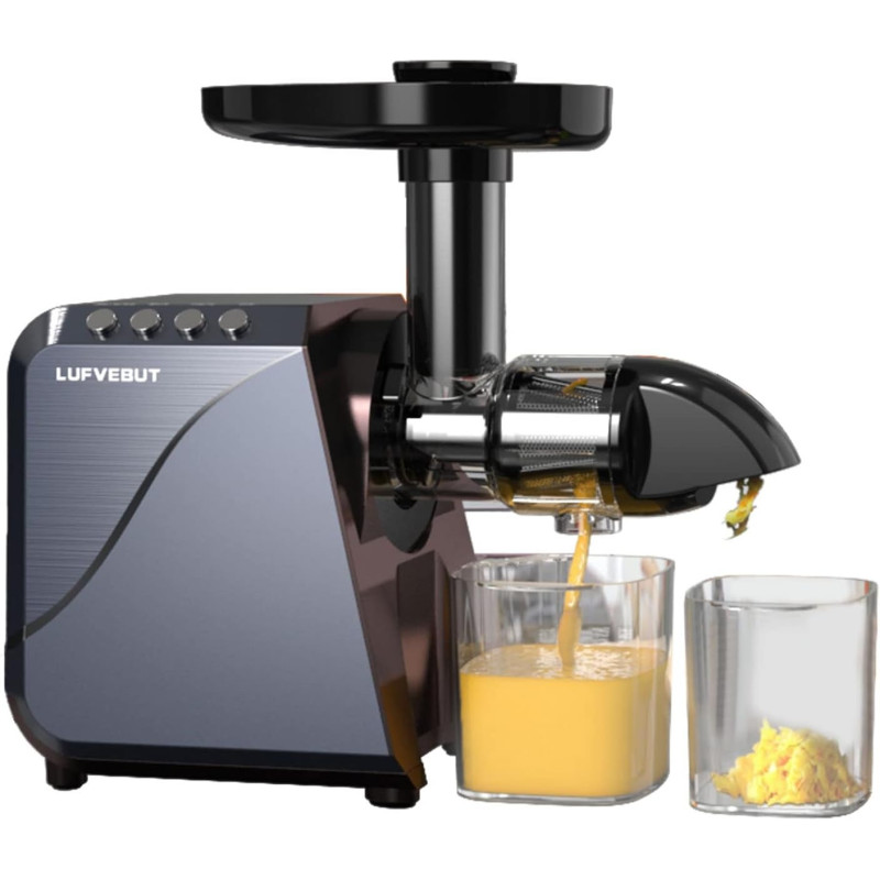 Juicer Machine, Cold Press Juicer Extractor with Overheating Protection, Masticating Slow Juicer for Fruits and Vegetables, Easy to Assemble and Clean Juicer, BPA Free