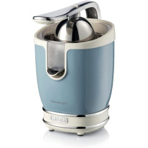 Ariete Vintage Electric Citrus Juicer 600ML, 85W, with Pressure Lever Metal body, 2 Cone Sizes, Non Drip Spout, Silent Motor, for Orange, Lemon and More, Blue - ART413/05