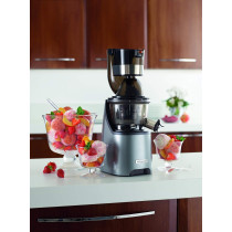 KENWOOD Slow Juicer Cold Press Juicer 240W Juice Extractor with Wide Feed Tube, Juice Jug, Pulp Container, Anti Drip, Extra Sieve, Cleaning Brush, Sorbet, Rinse Clean Function JMP800SI Grey