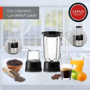 Panasonic 3-In-1 Juicer Extractor/ Blender/ Grinder, 800W, MJ-DJ31, With Durable Metal Spinner, Glass Blender Jug And Mill, 1 Year Warranty