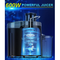 Juicer Machines, Juicer, Large 3 Inch Feed Chute for Whole Fruits and Vegetables, Faster with Dual Speed, Juice Residue Separation, Easy to Use/Clean, Anti-Drip, 600W, 3.5 Veg, BPA Free, (Silver 1)