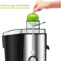 Juicer Machines, Juicer, Large 3 Inch Feed Chute for Whole Fruits and Vegetables, Faster with Dual Speed, Juice Residue Separation, Easy to Use/Clean, Anti-Drip, 600W, 3.5 Veg, BPA Free, (Silver 1)