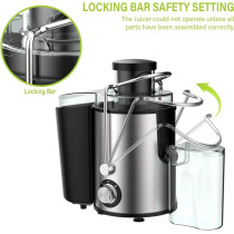 Juicer Machines, Juicer, Large 3 Inch Feed Chute for Whole Fruits and Vegetables, Faster with Dual Speed, Juice Residue Separation, Easy to Use/Clean, Anti-Drip, 600W, 3.5 Veg, BPA Free, (Silver 1)