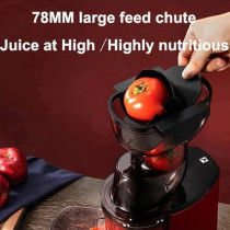 SOKANY SK-25 300W Slow Masticating Juicer, Big 80mm Chute, Juice Jug, Pulp Container, BPA-Free, Easy to Clean, Whole Slow Juicer for Fruits and Vegetables, Red