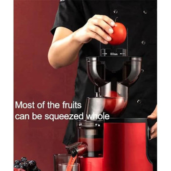 SOKANY SK-25 300W Slow Masticating Juicer, Big 80mm Chute, Juice Jug, Pulp Container, BPA-Free, Easy to Clean, Whole Slow Juicer for Fruits and Vegetables, Red