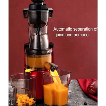 SOKANY SK-25 300W Slow Masticating Juicer, Big 80mm Chute, Juice Jug, Pulp Container, BPA-Free, Easy to Clean, Whole Slow Juicer for Fruits and Vegetables, Red