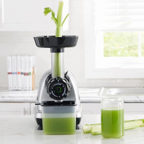 Omega Medical Medium Masticating Juicer, Cold Press Juicer Machine For Celery with Adjustable Dial, 200-Watts, Silver - MM900HDS