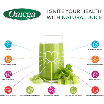 Omega Medical Medium Masticating Juicer, Cold Press Juicer Machine For Celery with Adjustable Dial, 200-Watts, Silver - MM900HDS