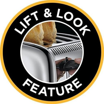 Russell Hobbs Classic Stainless Steel 4 Slice Bread Toaster with High Lift & Wide Slots, Integrated cord storage, 23340-Silver