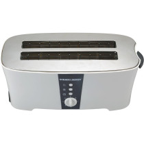 Black & Decker Electric 4 Slice Long Slot Cool Touch Toaster 1350W White, ET124-B5