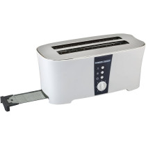 Black & Decker Electric 4 Slice Long Slot Cool Touch Toaster 1350W White, ET124-B5