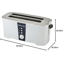Black & Decker Electric 4 Slice Long Slot Cool Touch Toaster 1350W White, ET124-B5
