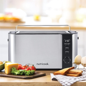 Nutricook Digital 4-Slice Toaster With LED Display, 1500W, Black, 2 year Warranty - NC-T104S